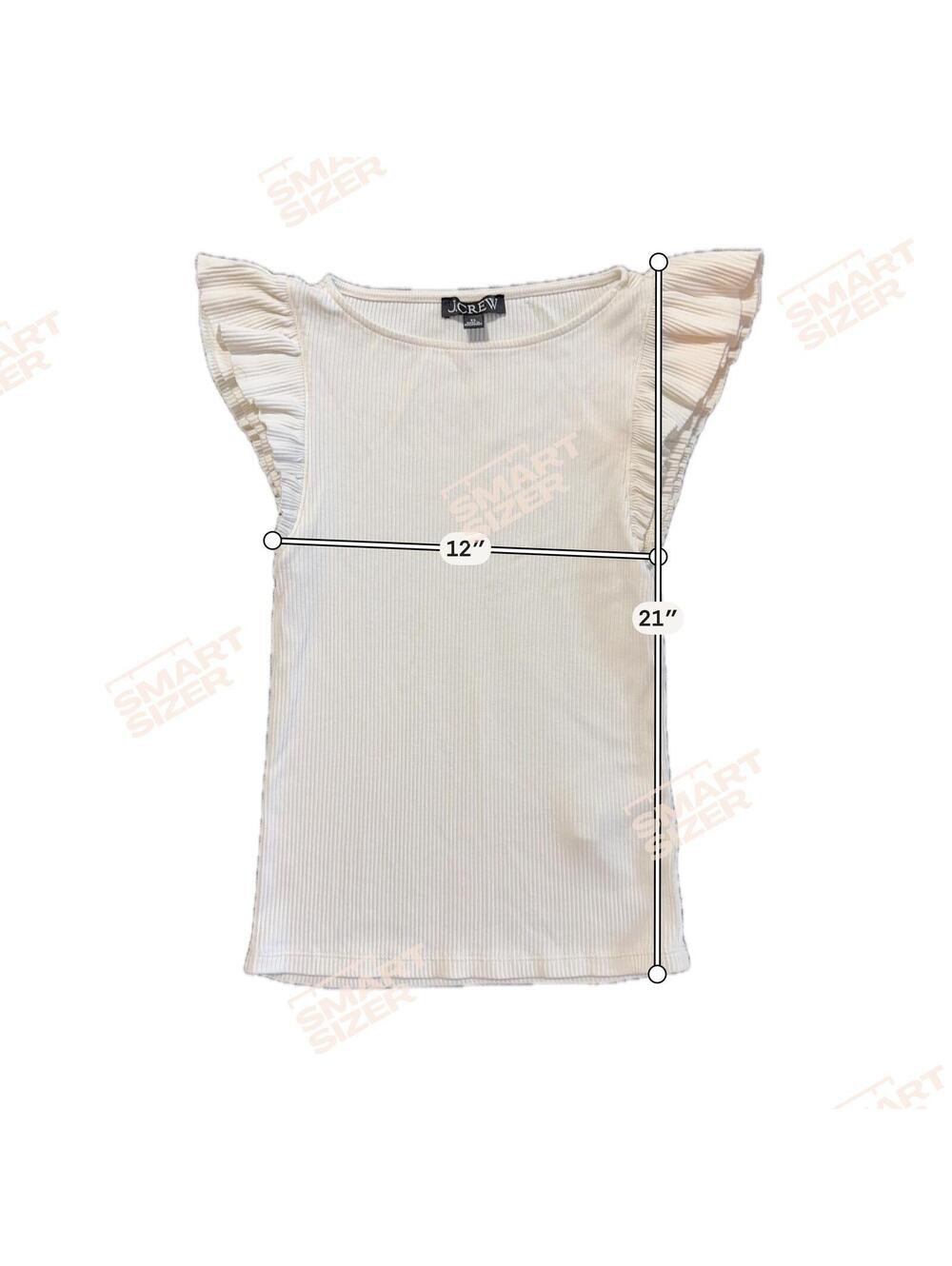 J.Crew Cream Ribbed Flutter Sleeve Sleeveless Top Women's XS BY423 - Picture 2 of 7